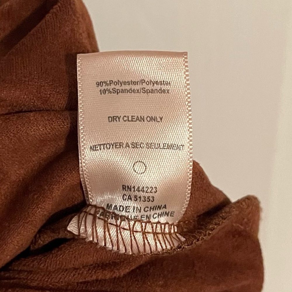 Anthropologie Camel-colored Faux Suede Jumpsuit size XS - Picture 6 of 6